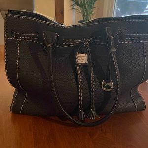 Dooney & Burke ladies black pebble leather tote.  Used twice.  H12” x W16” x D6”